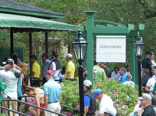 The bustling area approaching the Masters Gift Shop